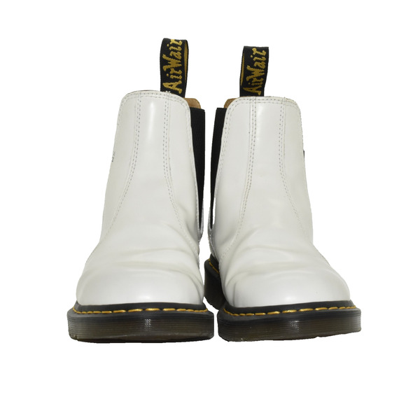 B2 Auth DR MARTENS 2976 YS White Smooth Leather Chelsea Boot Shoes Size L 9 M8 - Picture 4 of 8